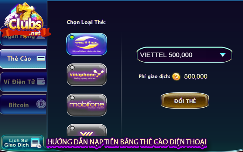 Hướng dẫn nạp tiền bằng thẻ cào điện thoại